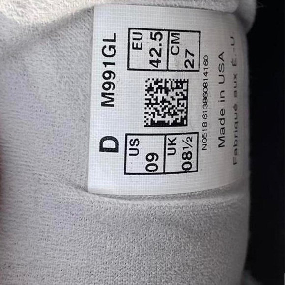 New Balance 991 MADE In USA Core Gray (M991GL) US 9 - Picture 3 of 4